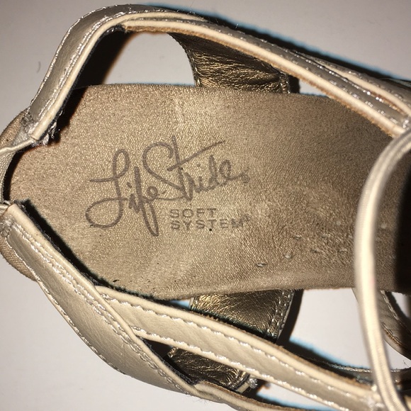 *SALE*  Life Stride Tan Sandals Wedge 2” - Picture 2 of 5